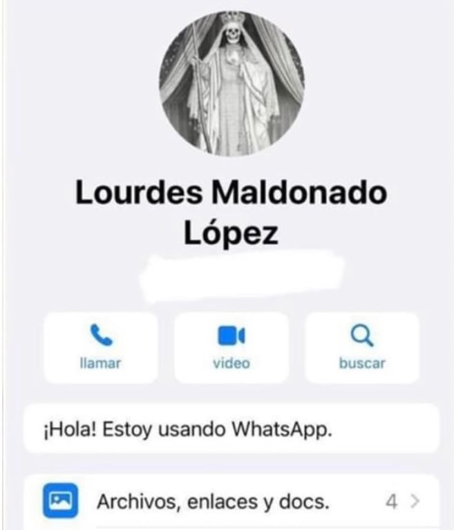 WhatsApp de Lourdes Maldonado