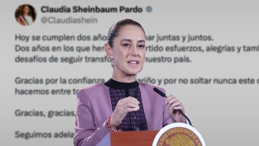 “Amor correspondido”: Sheinbaum celebra 2 años como presidenta de México