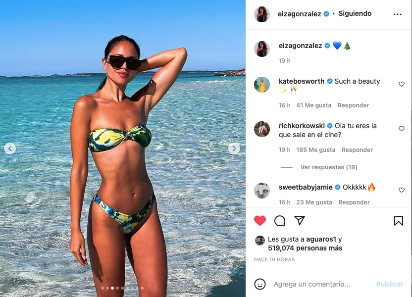 Eiza González presume su paradisíacas vacaciones