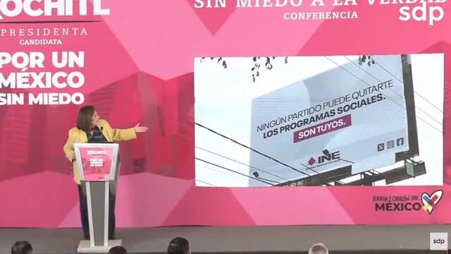 Xóchitl Gálvez y el logo del INE