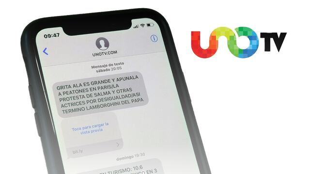 Los mensajes SMS de Uno TV.