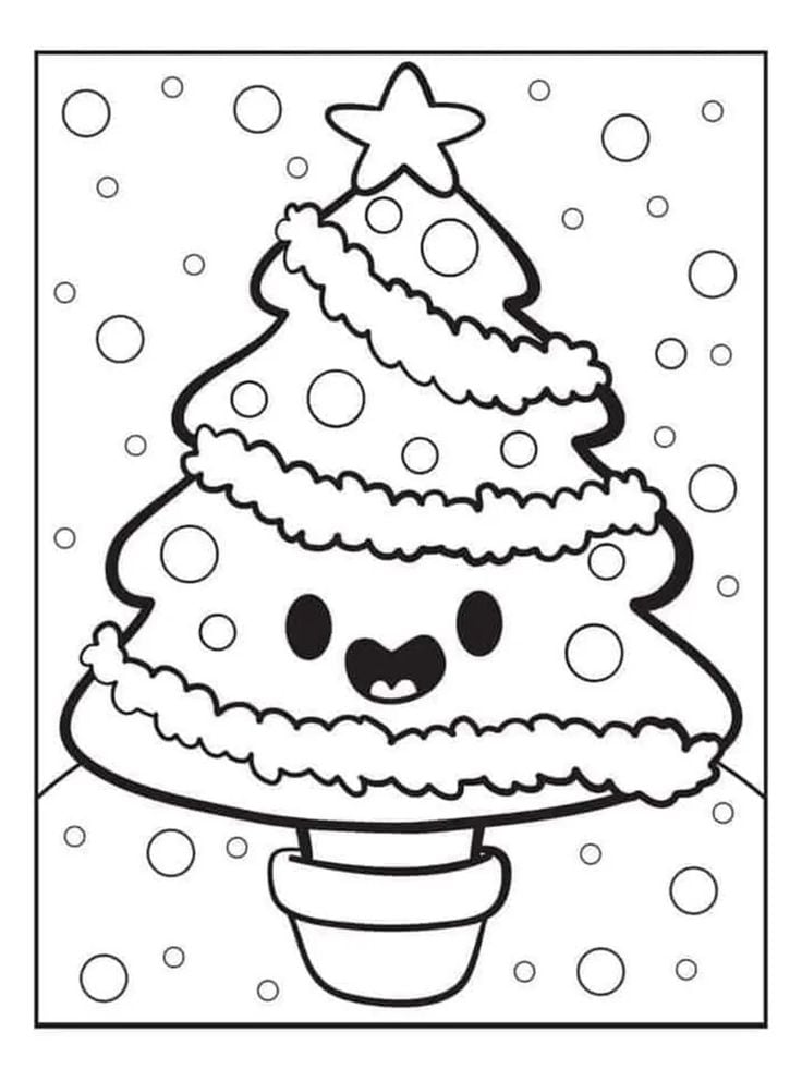 Dibujos de árbol de Navidad para colorear