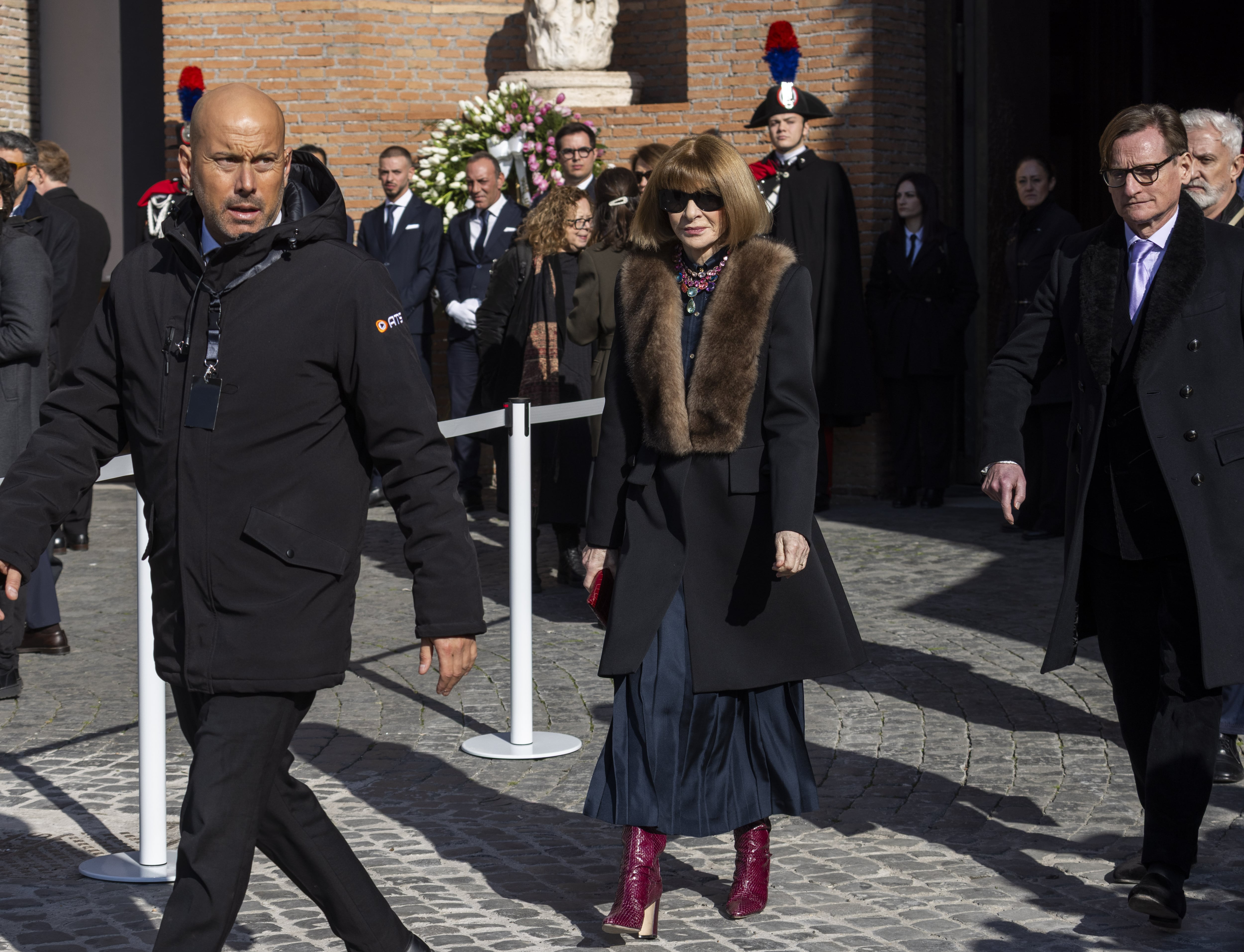Anna Wintour en el funeral de Valentino Garavani
