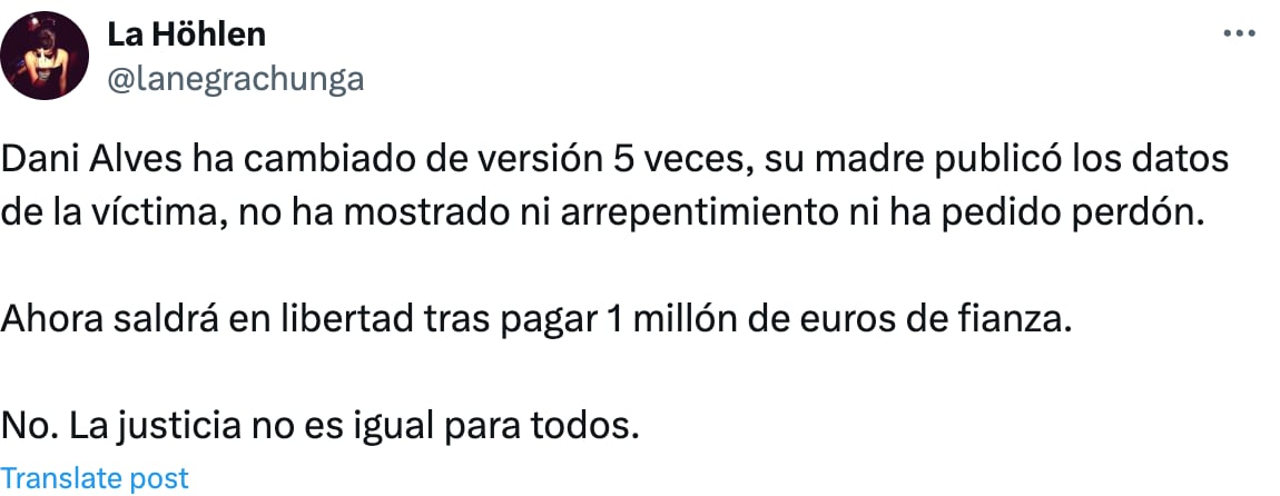 Comentarios sobre el caso de Dani Alves