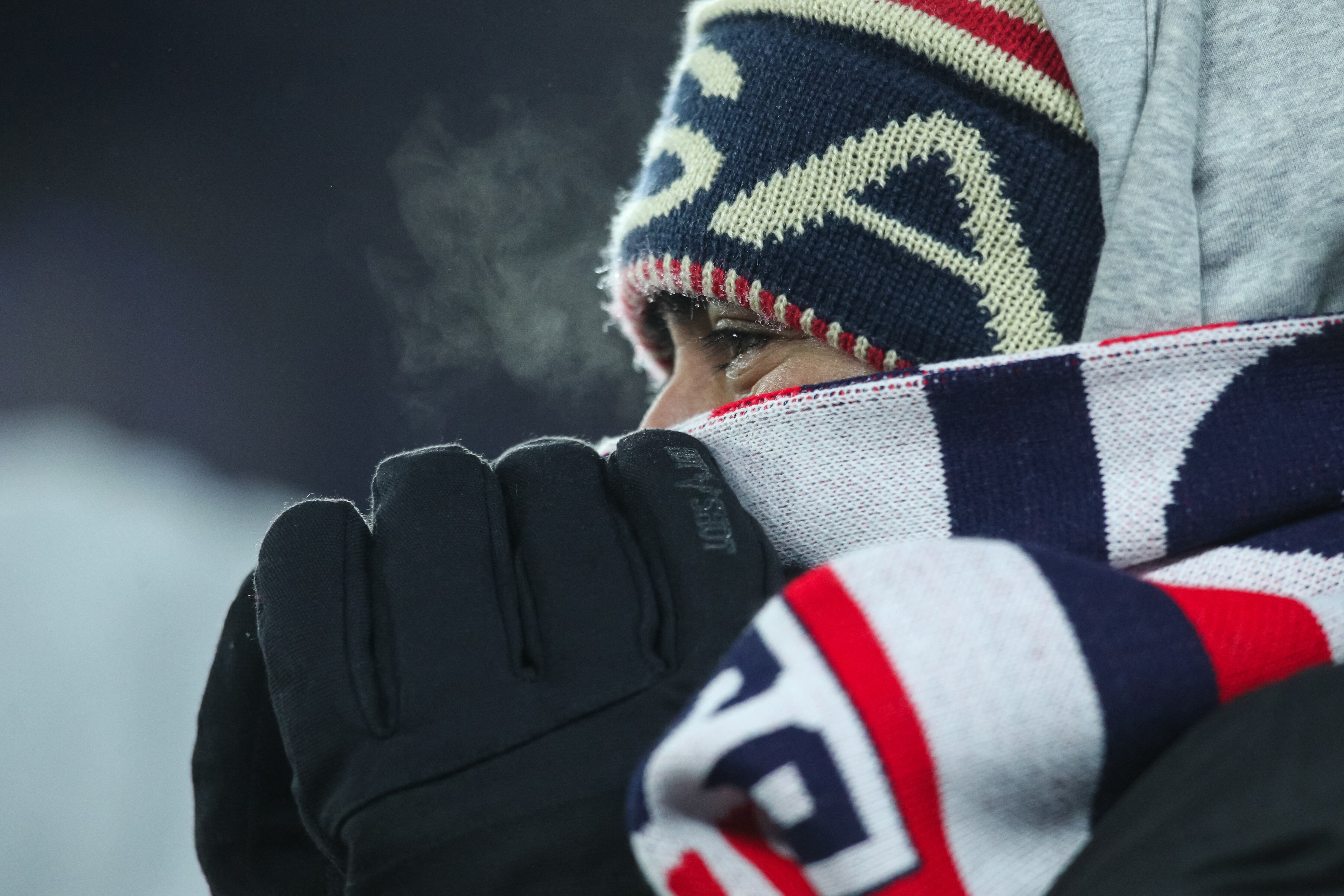 ST. PAUL, MN - FEBRUARY 02: A fan cheers in the first half of a World Cup Qualifying game between Honduras and the United States at Allianz Field on February 2, 2022 in St. Paul, Minnesota. The United States defeated Honduras 3-0. David Berding/Getty Images/AFP (Photo by David Berding / GETTY IMAGES NORTH AMERICA / Getty Images via AFP)