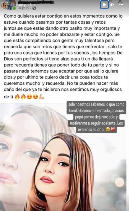 Rubí Ibarra recibe palabras de aliento de su padre