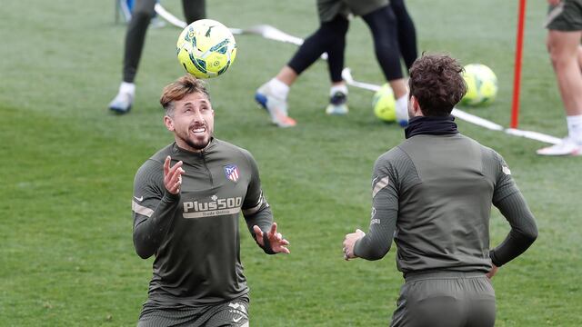 Héctor Herrera en un entrenamiento del Atlético de Madrid