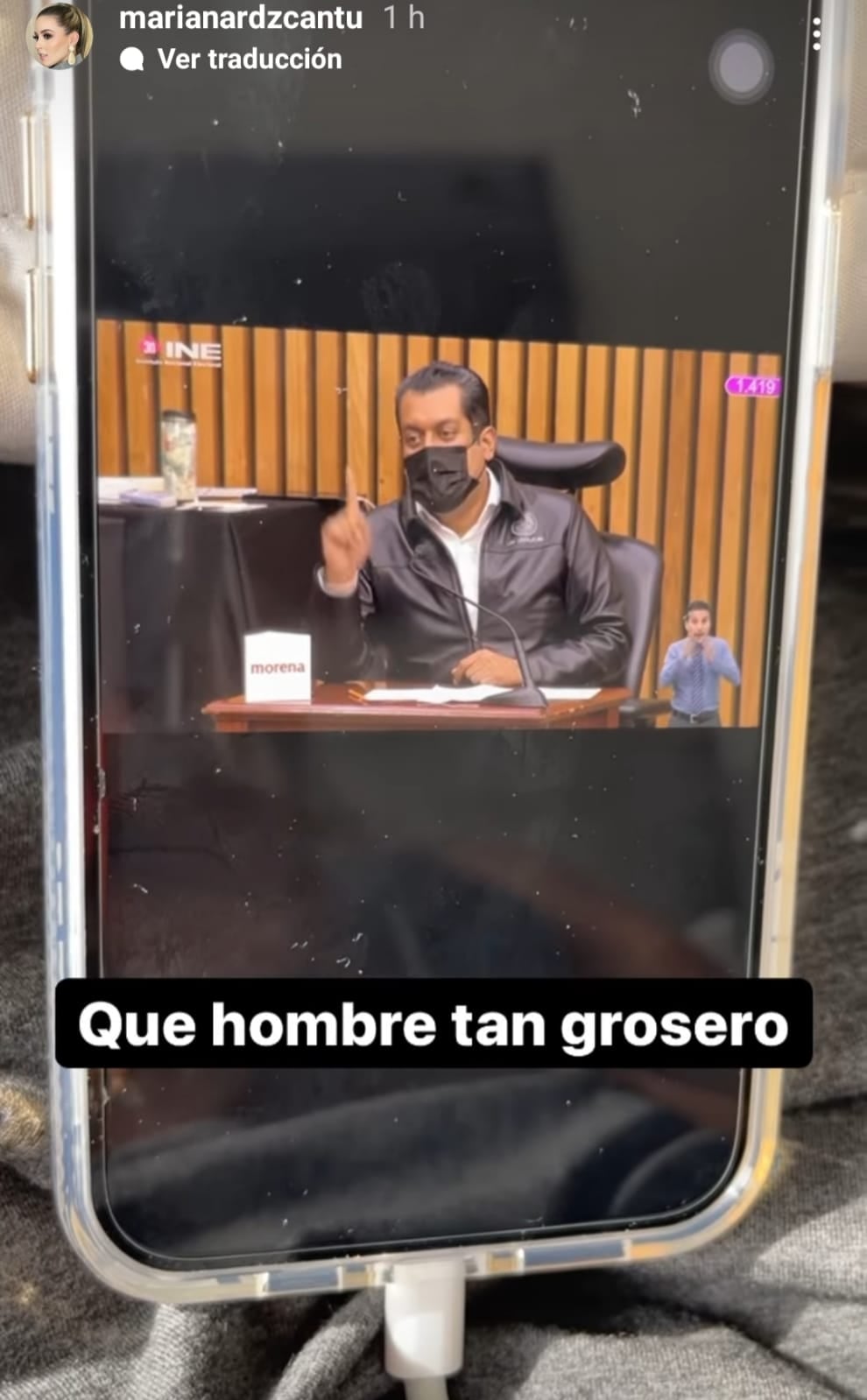 Mariana Rodríguez transmitió la sesión del INE