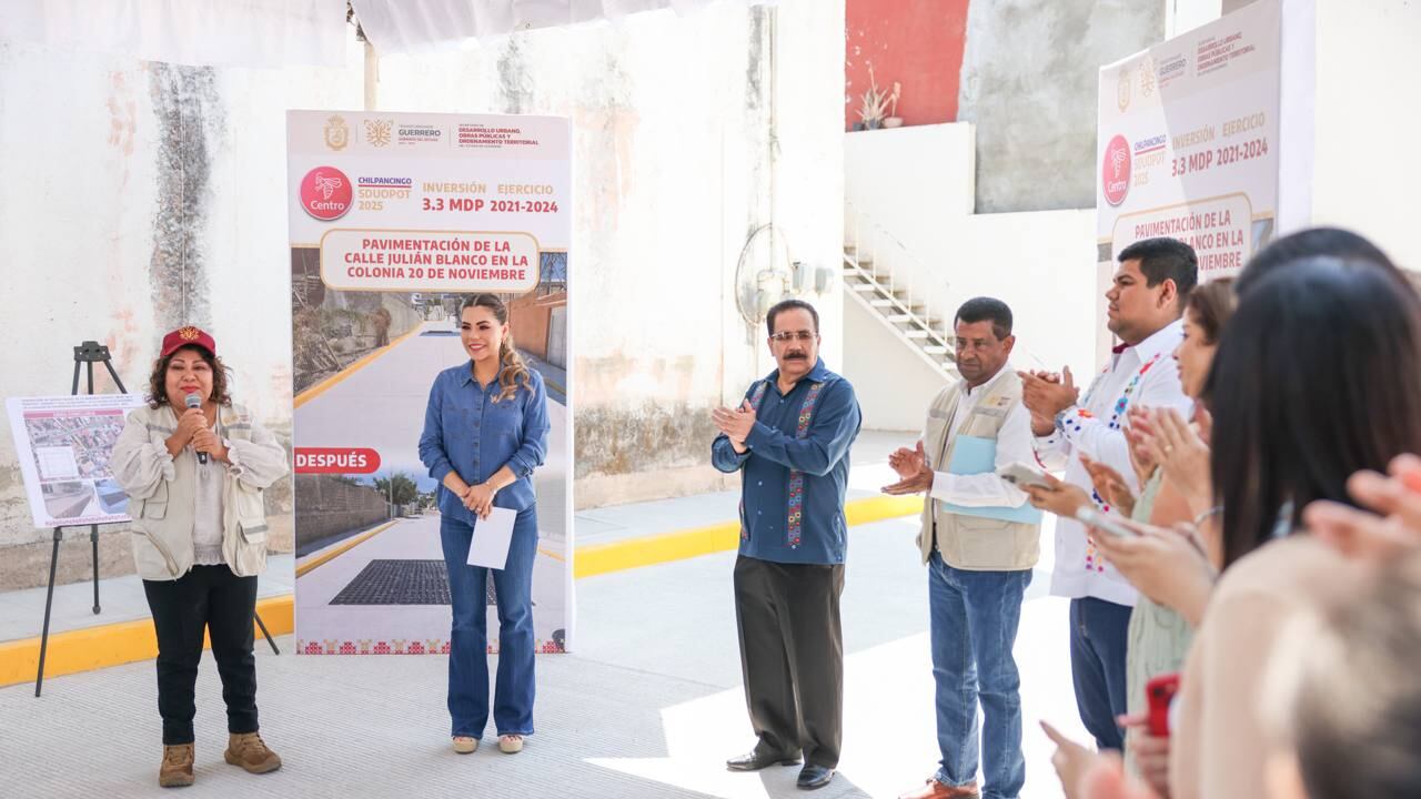 Evelyn Salgado entregó pavimentación de vialidades en Chilpancingo