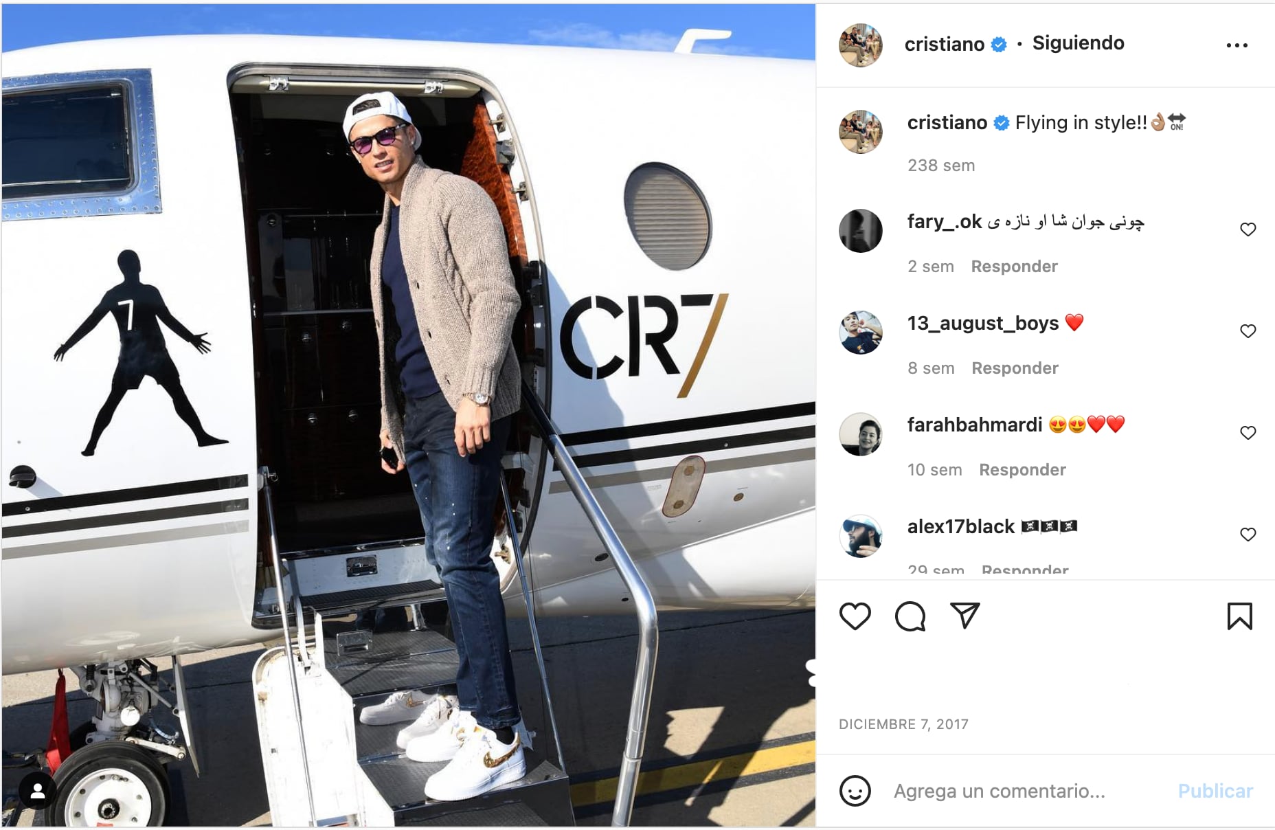 Cristiano Ronaldo avión privado