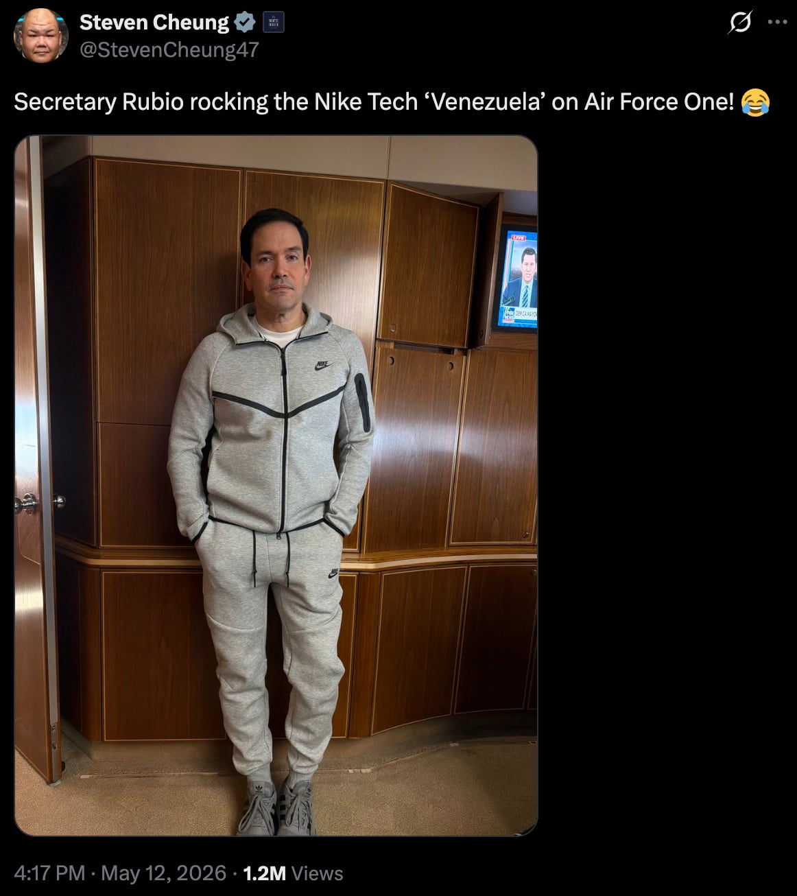 Marco Rubio usó el polémico conjunto Nike de Maduro