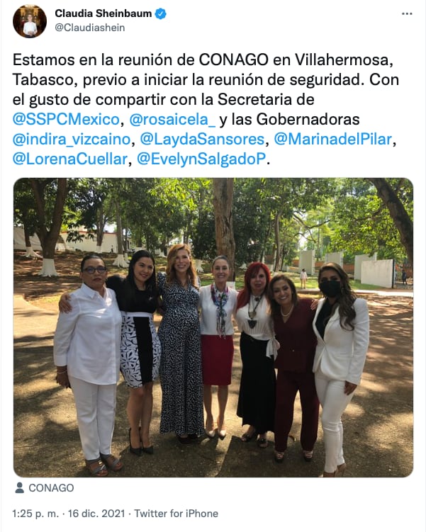 Tuit de Claudia Sheinbaum/@Claudiashein