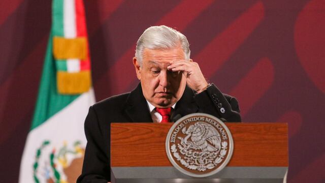 Andrés Manuel López Obrador, Presidente de México, durante la mañanera en la que hablo sobre el Tramo 4 del Tren Maya y el juicio en contra de Genaro García Luna.