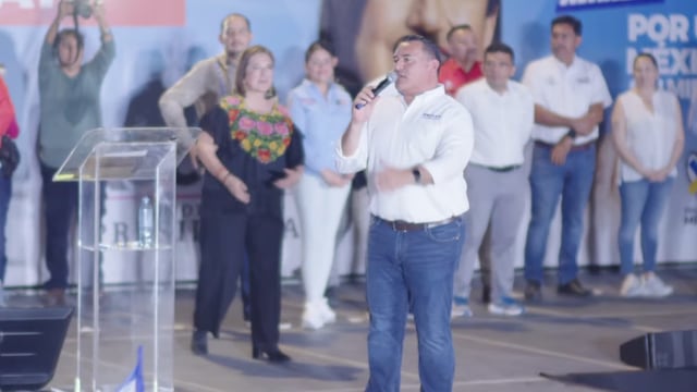 Xóchitl Gálvez encabezó un acto de campaña presidencial en Puerto Progreso, Yucatán