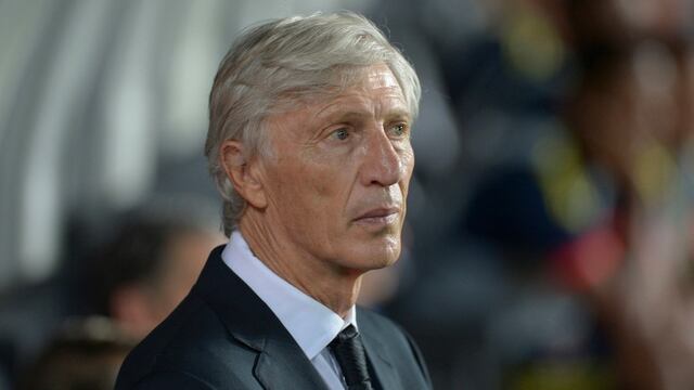 José Pekerman en el banquillo colombiano.