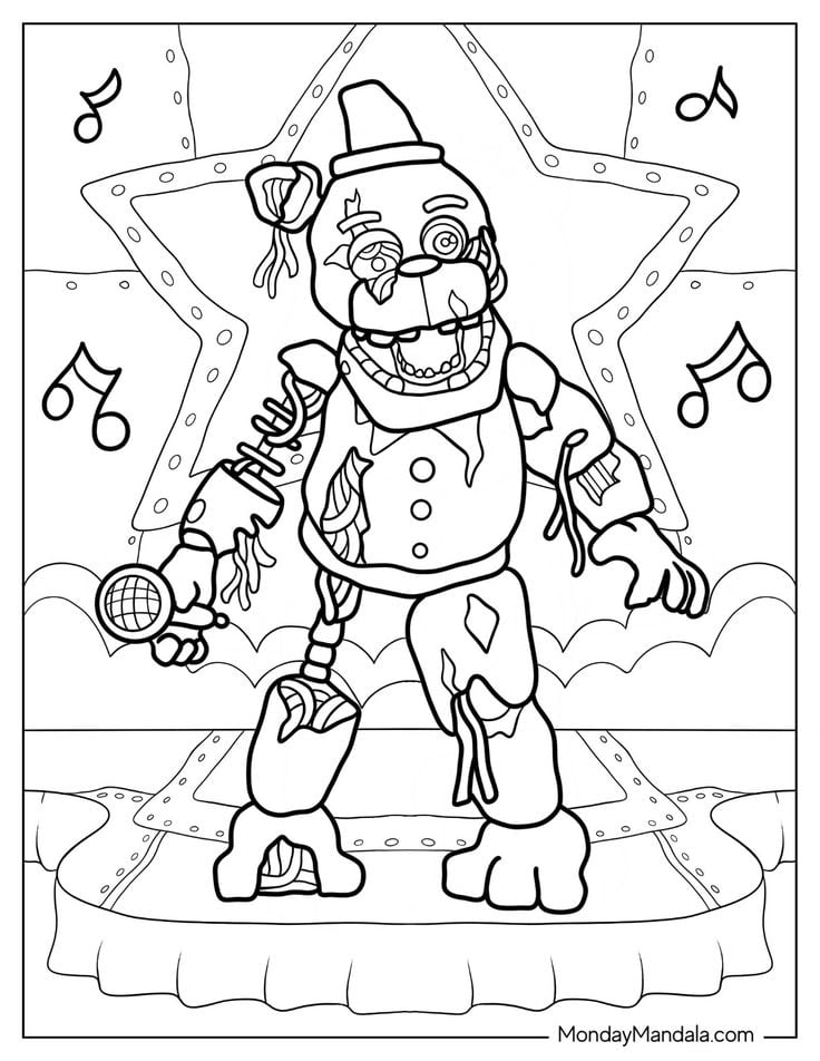 Dibujos para colorear e imprimir de Golden Freddy de Five Nights at Freddy’s