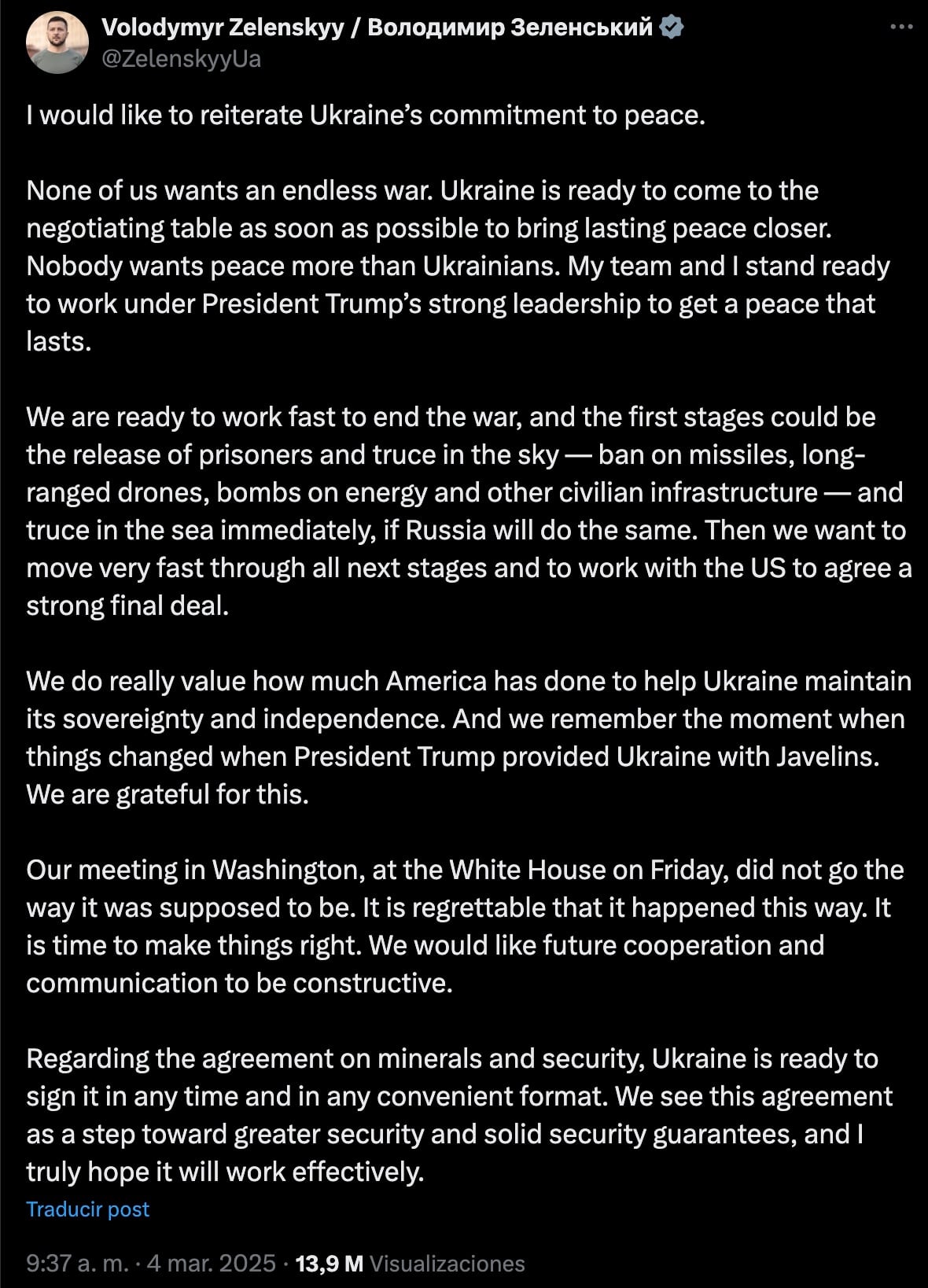 Volodímir Zelenski se disculpa por acalorada discusión con Donald Trump