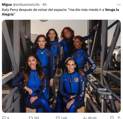 Recuerdan visita de Katy Perry a Venga La Alegría tras viaje al espacio