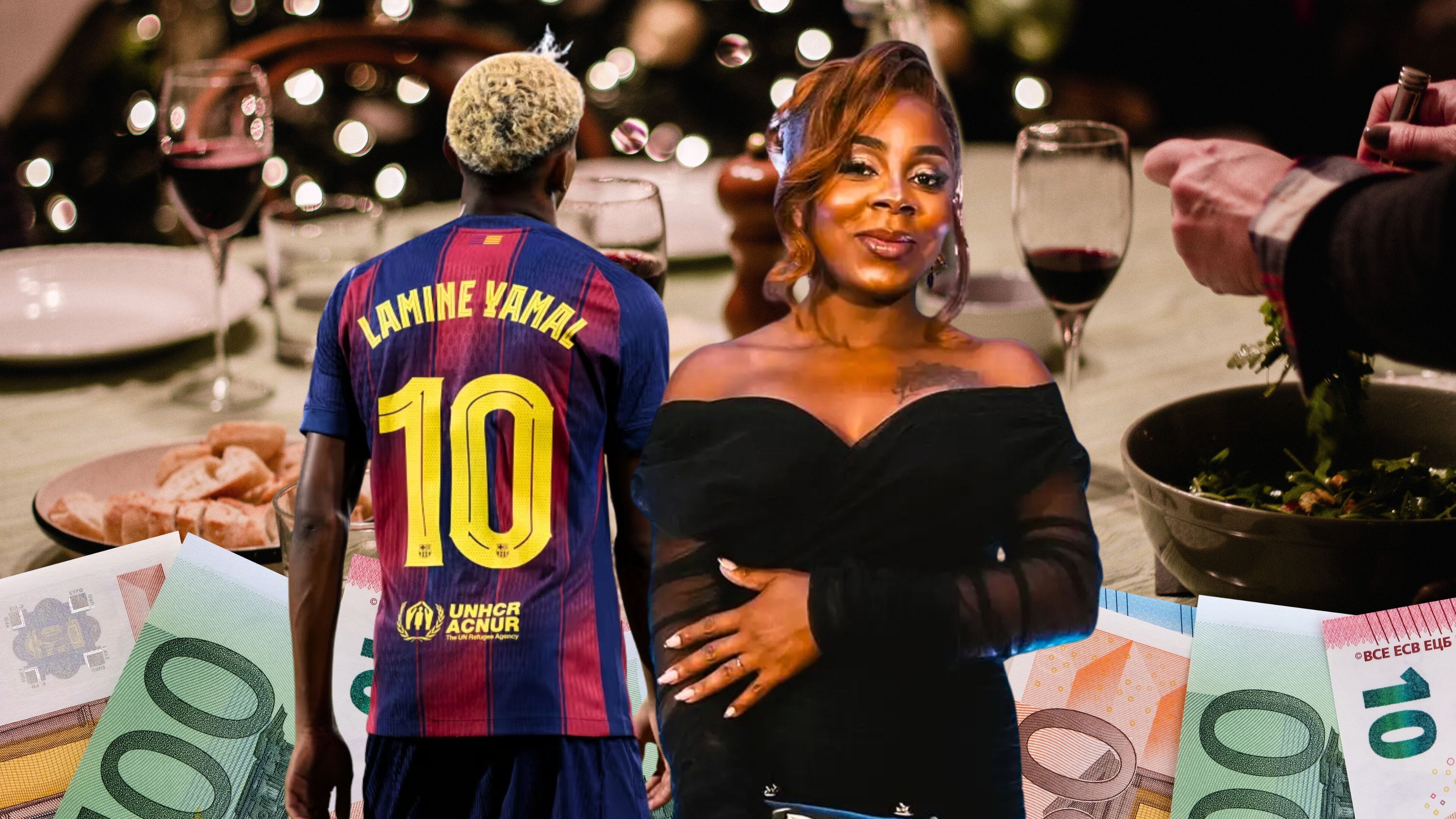 Madre de Lamine Yamal cobra casi 20 mil pesos por una cena con ella