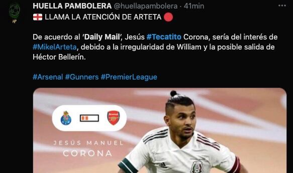 Tecatito podría ir al Arsenal