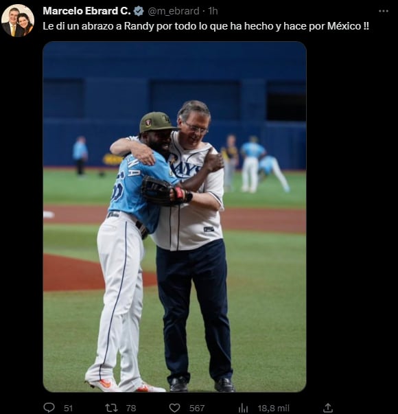 MARCELO EBRARD LANZÓ PRIMERA BOLA EN PARTIDO DE TAMPA BAY