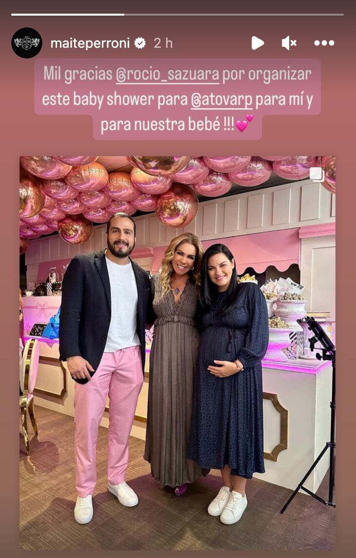 Andrés Tovar y Maite Perroni en baby shower
