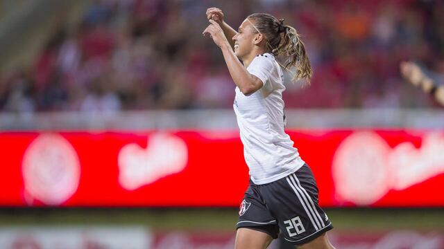 Ana García celebra su gol en el partido de la Jornada 11