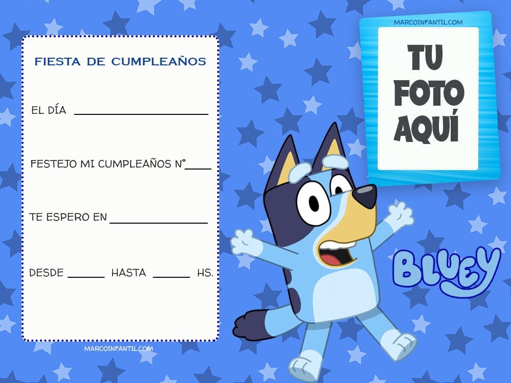 Los diseños de tarjetas de Bluey de cumpleaños para imprimir