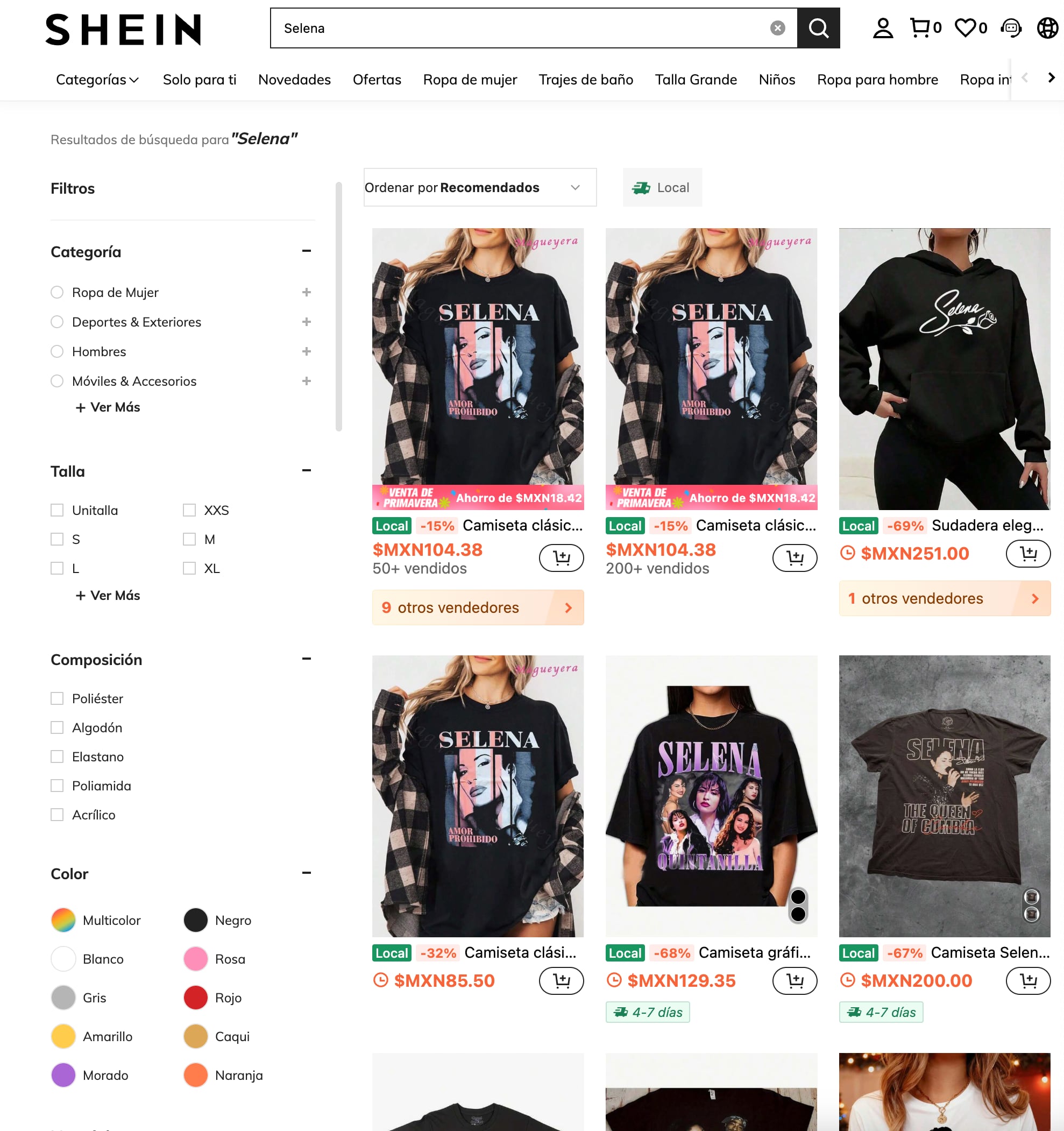 Ropa de Selena a la venta en Shein