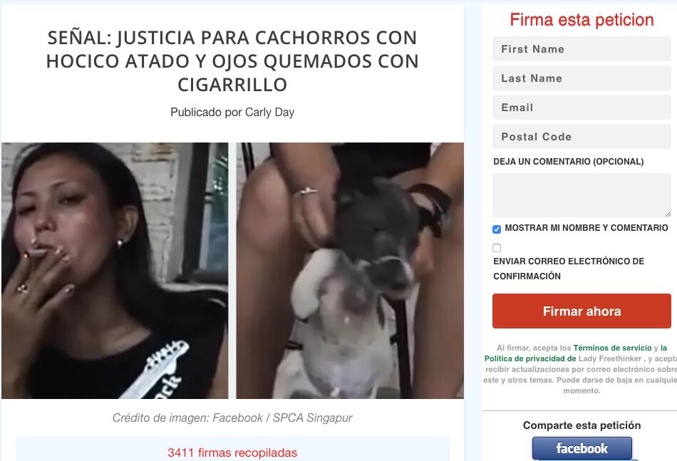 Lanzan petición para que la responsable reciba un castigo.