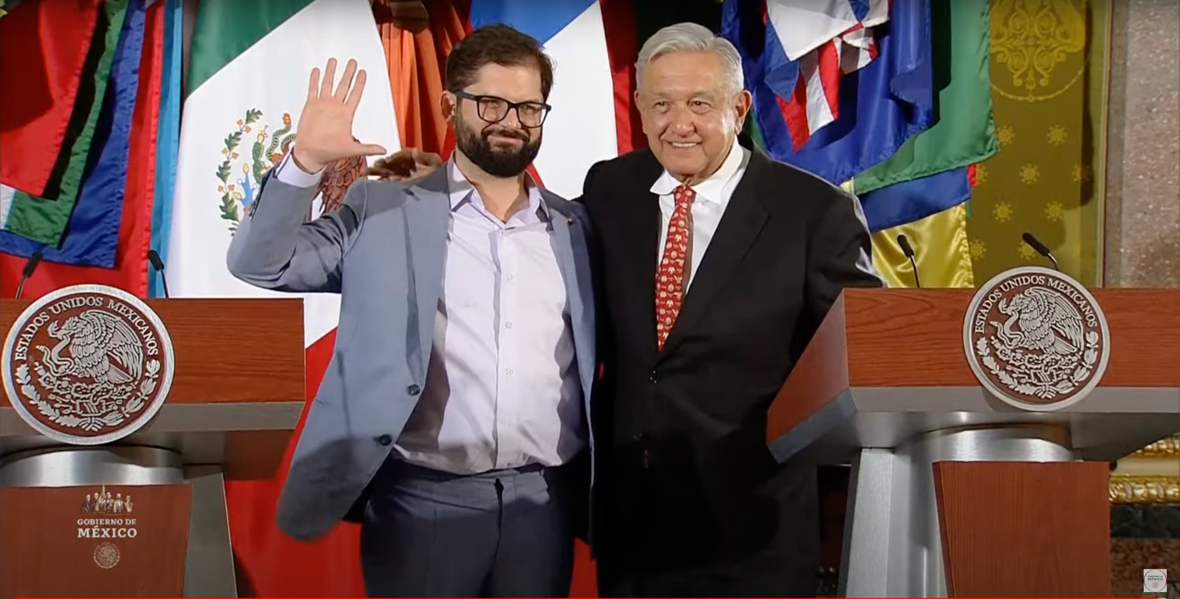 AMLO y Gabriel Boric rinden mensaje tras reunión en Palacio Nacional