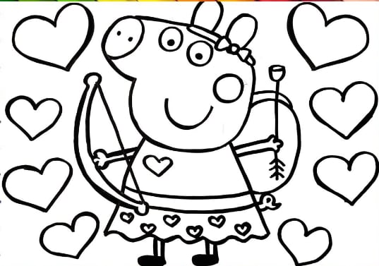 Dibujos de Peppa Pig San Valentín