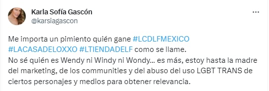 Karla Sofía Gascón se va contra Wendy Guevara tras ganar La Casa de los Famosos México.