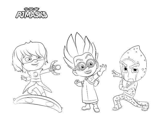 PJ Masks: 7 dibujos de los héroes en pijama para colorear