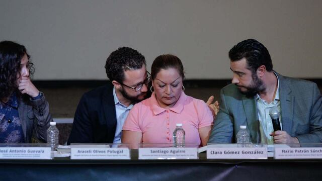 Conferencia de prensa caso Tlatlaya en el Centro Prodh en 2015