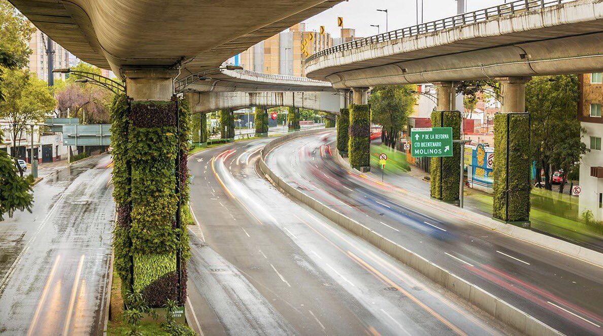 Jardines verticales del segundo piso del Periférico