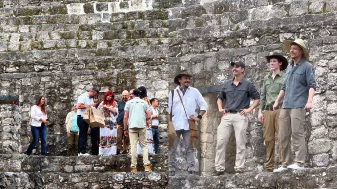 Mr. Beast, estrella de YouTube apareció en la zona arqueológica de Calakmul, México con todo y Layda Sansores