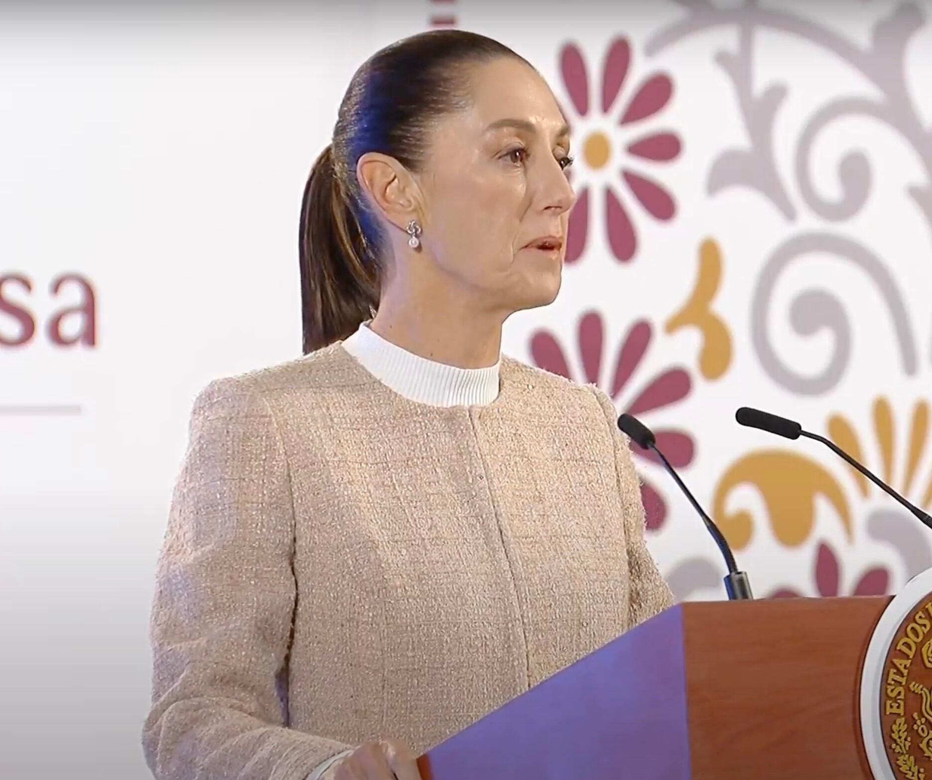 Claudia Sheinbaum en La Mañanera del 14 de octubre de 2024