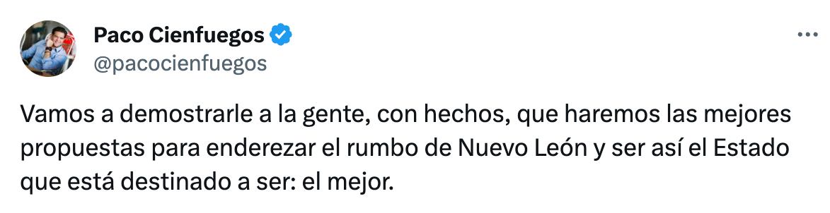 Francisco Cienfuegos referente a su designación