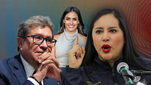 Ricardo Monreal a la izquierda, en el centro Alessandra Rojo de la Vega y Sandra Cuevas a la derecha