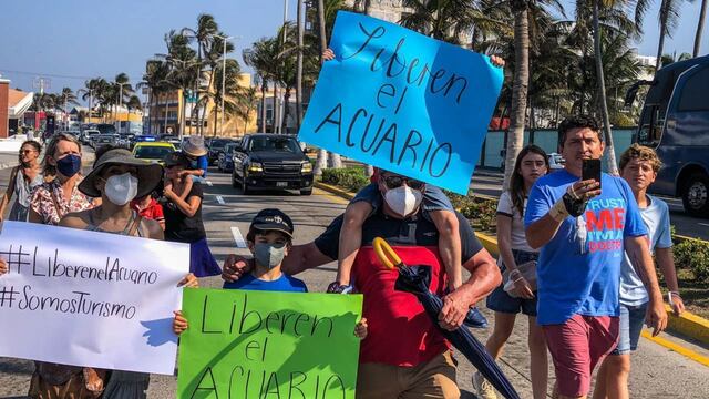 Protesta por el Acuario de Veracruz