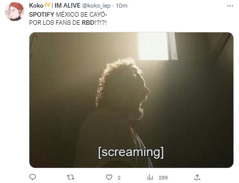 Reacciones a la caída de Spotify por euforia de boletos para RBD