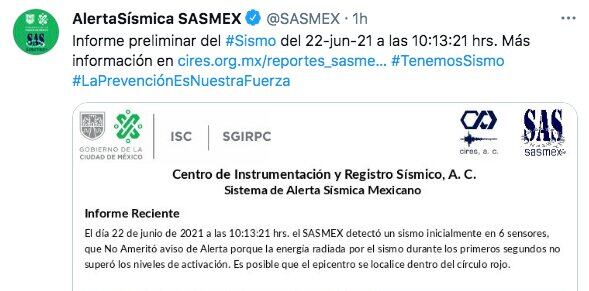 Tuit de Sasmex