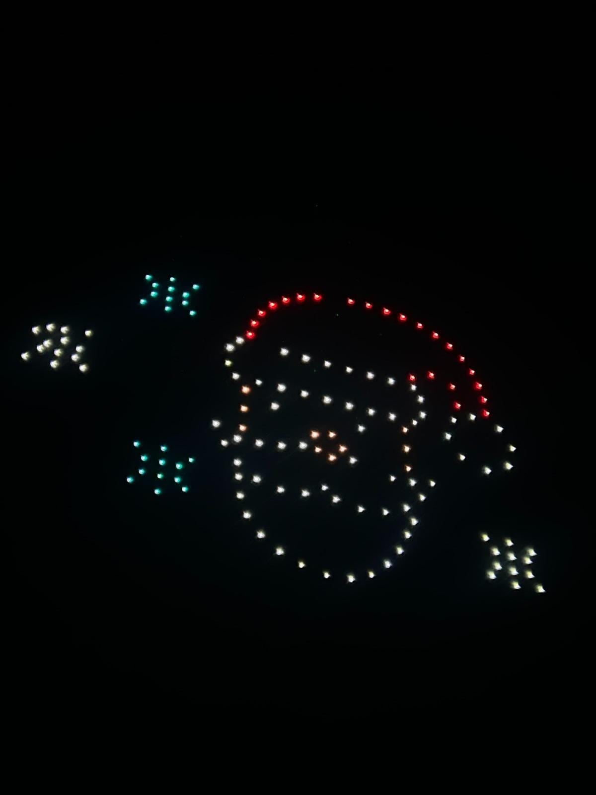 Espectáculo de drones de  Christmas in the Park en Six Flags México para Navidad 2024