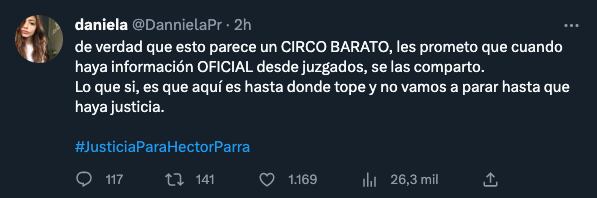 Daniela Parra respecto a la situación de Héctor Parra