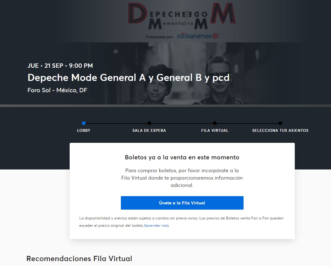 Concierto Depeche Mode en México