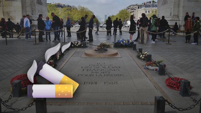Hombre prendió su cigarro con la llama de la Tumba del Soldado Desconocido de París
