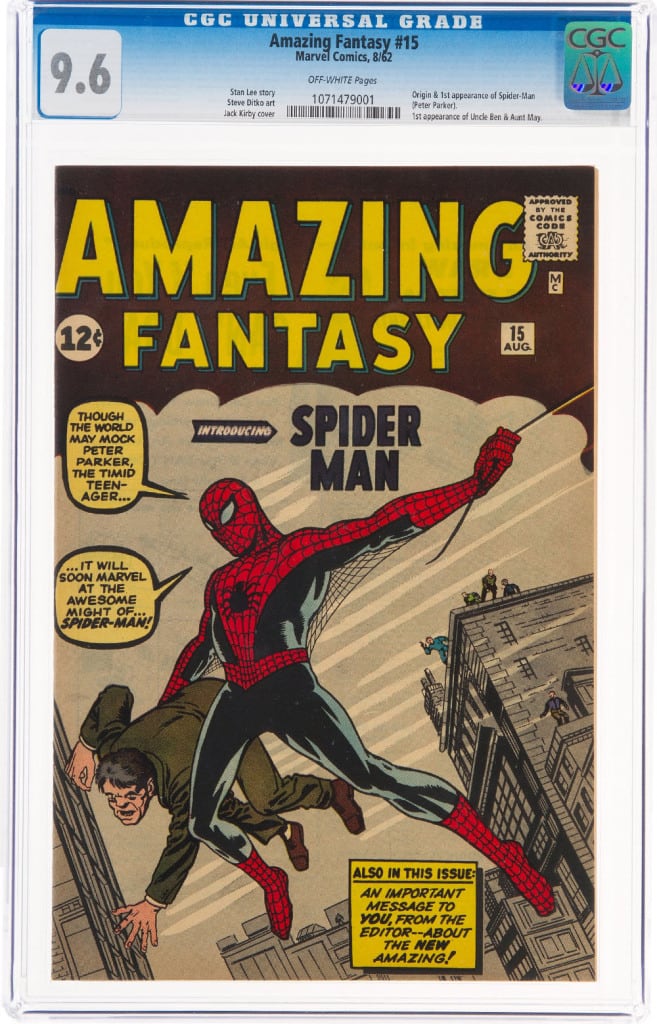 Cómic 'Amazing Fantasy #15' con la primera aparición de Spider-Man subastando