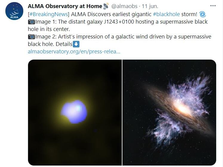 Tormenta gigantesca de agujeros negros