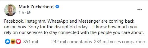 Disculpas de Mark Zuckerberg